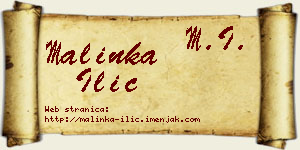 Malinka Ilić vizit kartica